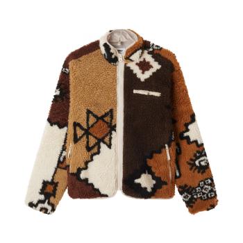 Obey  Moroccan rug sherpa jacket  Bundy Hnedá