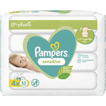 Pampers Sensitive Baby vlhčené čistiace obrúsky pre deti pre citlivú pokožku 4x52 ks