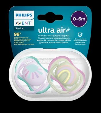 PHILIPS AVENT Cumlík Ultra air obrázok 0-6m dievča (dúha) 2 ks