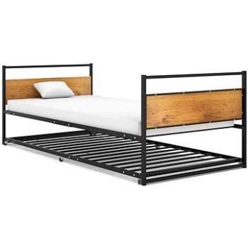 Shumee Rám vysúvacej postele čierny kovový 90 × 200 cm, 324748