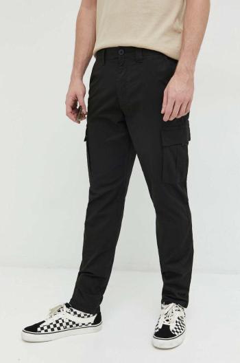 Nohavice Solid pánske, čierna farba, rovné