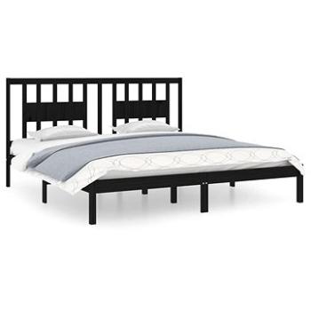 Rám postele čierny masívne drevo 180 × 200 cm Super King, 3104082