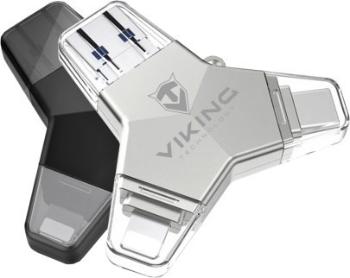 Viking USB Flash disk 3.0 4v1 s koncovkou Lightning/Micro USB/USB/USB-C, 32 GB, čierna