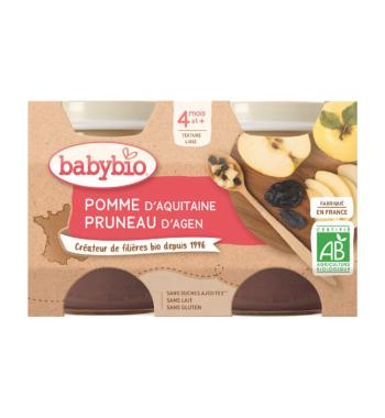 BABYBIO Príkrm jablko slivka 2x 130 g