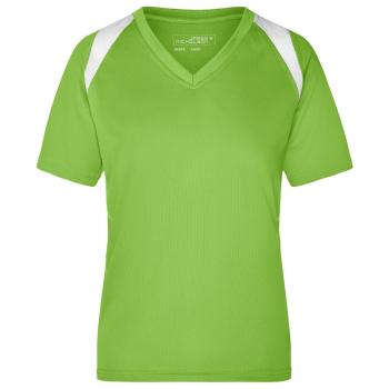 James & Nicholson Dámske bežecké tričko s krátkym rukávom JN396 - Limetkovo zelená / biela | M
