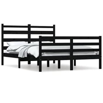 Rám postele masívna borovica 160 × 200 cm čierny, 3103727