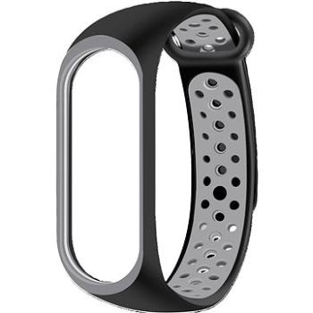 Eternico Sporty pre Xiaomi Mi band 5/6/7 solid black and gray (APW-XMI7SP-SBEG)