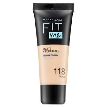 Maybelline Fit Me! Foundation Matte + Poreless 118 Nude tekutý make-up so zmatňujúcim účinkom 30 ml