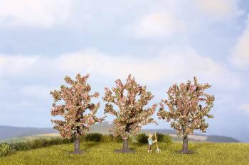 NOCH  25112 balíček so stromom ovocný strom 80 do 80 mm ružová, rozkvitnuté kvety 3 ks