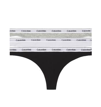 CALVIN KLEIN - tangá 3PACK Modern logo stretch cotton black, white, gray combo - limitovaná edícia-L