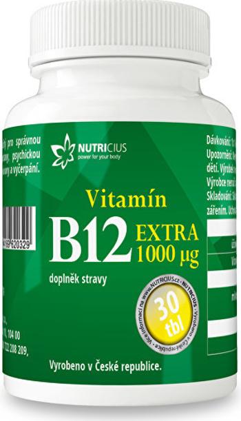 Nutricius Vitamín B12 Extra 1000 μg 30 tabliet