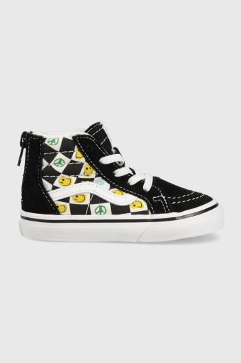 Detské tenisky Vans TD SK8 Hi Zip MELT BLACK čierna farba