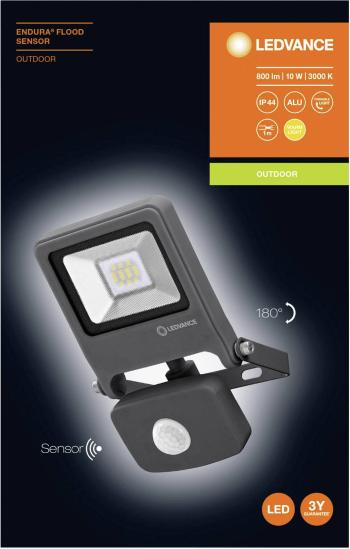 LEDVANCE ENDURA® FLOOD Sensor Warm White L 4058075292154 LED vonkajšie osvetlenie s PIR senzorom  10 W teplá biela
