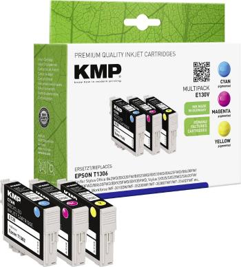KMP Ink náhradný Epson T1302, T1303, T1304 kompatibilná kombinované balenie zelenomodrá, purpurová, žltá E130V 1618,4050