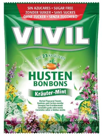 Vivil Bonbons husten drops s mentolovo-bylinkovou príchuťou s 23 bylinami bez cukru