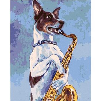 Maľovanie podľa čísel – Pes hrá na saxofón (HRAbz33466nad)