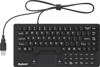 Keysonic KSK-5031 IN (UK) USB klávesnica UK anglická, QWERTY čierna silikónová membrána, vodotesné (IPX7), integrovaný t