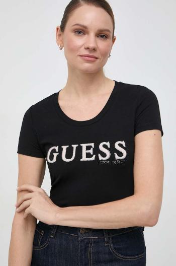 Tričko Guess PONY HAIR dámsky, čierna farba, W4RI45 J1314