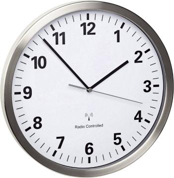 TFA Dostmann 60.3523.02 DCF nástenné hodiny 30.5 cm x 4.3 cm nerezová oceľ tiché hodiny (bez tikanie), funkcia úspory en
