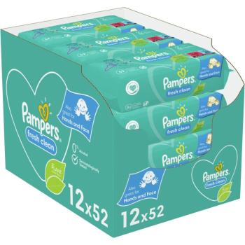 Pampers Fresh Clean XXL vlhčené čistiace obrúsky pre deti pre citlivú pokožku 12x52 ks