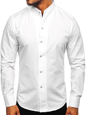 Biela pánska košeľa s dlhými rukávmi BOLF 5702