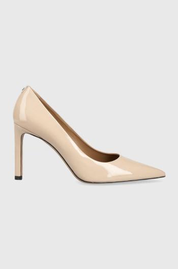 Kožené ihličky BOSS Janet Pump 90-P_N béžová farba, 50498758