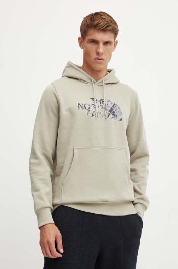 Mikina The North Face Easy Hoodie Infill pánska, béžová farba, s kapucňou, s potlačou, NF0A8A3U9IT1