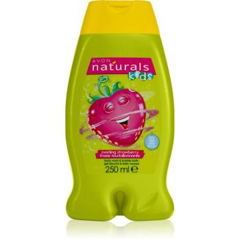 Avon Naturals Kids Swirling Strawberry pena do kúpeľa a sprchový gél 2v1 pre deti 250 ml