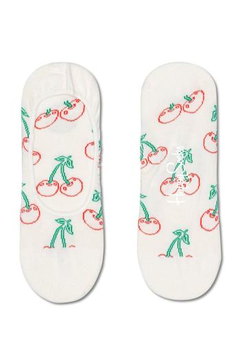 Ponožky Happy Socks Cherry Liner dámske, biela farba