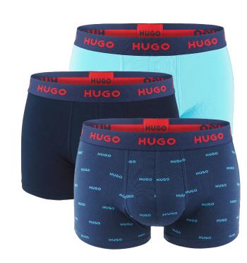 HUGO - boxerky 3PACK cotton stretch blue color combo - limitovaná fashion edícia (HUGO BOSS)-L (90-98 cm)