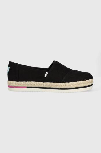 Espadrilky Toms Alpargata Platform Rope čierna farba, 10017831