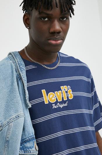 Bavlnené tričko Levi's tmavomodrá farba, vzorované