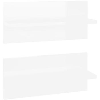 Shumee - Nástenné 2 ks biele s vysokým leskom 40×11,5×18 cm, 807309