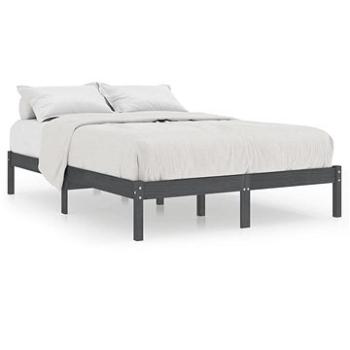 Rám postele sivý masívna borovica 140 × 190 cm, 809999