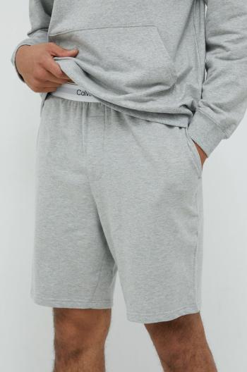 Pyžamové šortky Calvin Klein Underwear pánske, šedá farba, jednofarebná