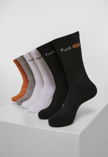 Mr. Tee Fuck Off Socks 6-Pack black/white/grey/neonorange - 39–42