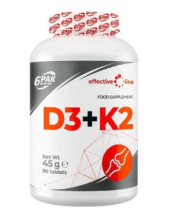 D3 + K2 - 6PAK Nutrition 90 tbl.