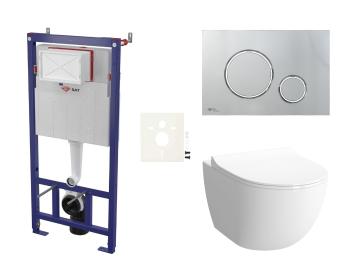 Cenovo zvýhodnený závesný WC set SAT do ľahkých stien / predstenová montáž + WC Vitra Sento SIKOSSSEN71K