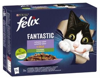 FELIX Fantastic cat Multipack výber so zeleninou želé kapsičky pre mačky 12x85g