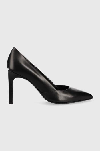 Kožené ihličky Calvin Klein Stiletto Pump 90 čierna farba