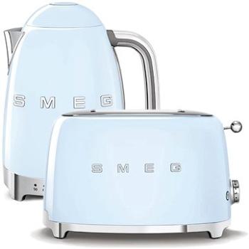 rychlovarná konvice SMEG 50s Retro Style 1,7l LED indikátor pastelově modrá + topinkovač SMEG 50s