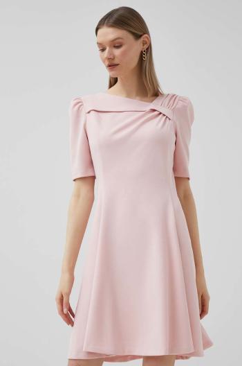 Šaty Dkny ružová farba, mini, áčkový strih