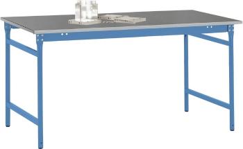Manuflex BB3034.5012 Odkladací stolík BASIS stacionárny s plechovou doskou v svetlo modrej RAL 5012, š xhxv: 1250 x 600