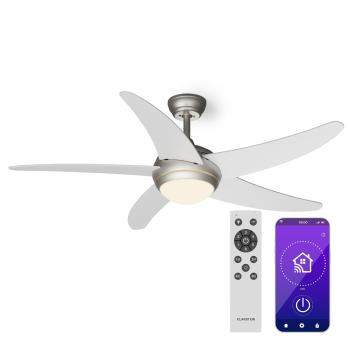 Klarstein Bolero 2 v 1 Smart, stropný ventilátor, Ø 132 cm, svetlo 55 W, diaľkové ovládanie, ovládanie cez aplikáciu, 2 smery chodu