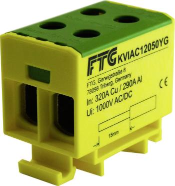 FTG Friedrich Göhringer KVIAC12050YG svorkovnica   žltá, zelená 1-pólový 50 mm² 320 A, 290 A   Typ vodiča = PE