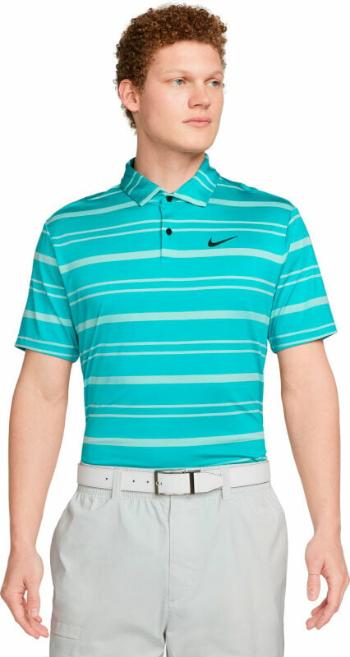 Nike Dri-Fit Tour Mens Striped Golf Polo Teal Nebula/Jade Ice/Black XL