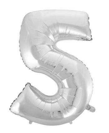 Balónové číslice strieborné - SILVER 115 cm - 5 - BALONČ