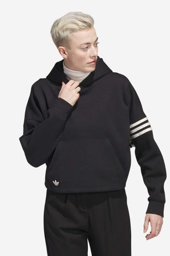 Mikina adidas Originals Adicolor Neuclassics Hoodie dámska, čierna farba, s kapucňou, s nášivkou