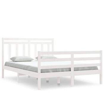 Rám postele biely masívne drevo 140 × 200 cm, 3105316