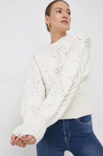 Vlnený sveter Answear Lab dámsky, béžová farba, teplý